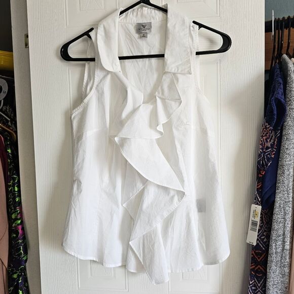 Worthington Tops - White Ruffle Blouse